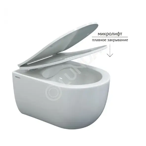 Унитаз BERGES подвесной VENTAS Rimless 49 см, сиденье дюропласт Ventas Slim SO, Berges