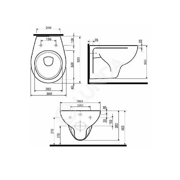 Унитаз Rekord, RIMFRI (NEW ECO), Kolo | Lunda - санфаянс