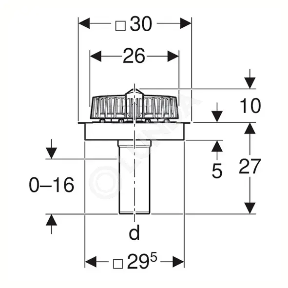 Воронка Geberit Pluvia с крепежным фланцем, для кровельных покрытий ...