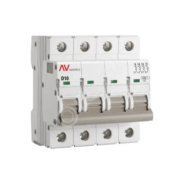 Выключатель автоматический AV-6 4P AVERES, EKF