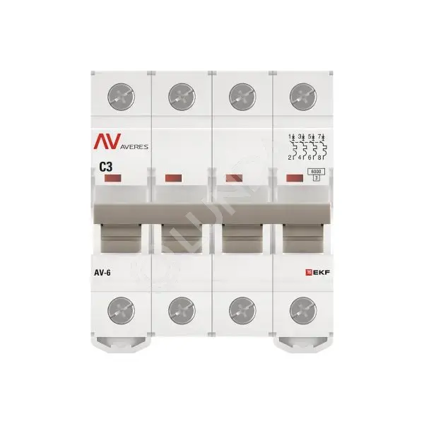 Выключатель автоматический AV-6 4P AVERES, EKF